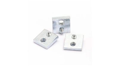 Steel threaded plate with locking screw